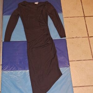 Reiss Elegant Brown Long Sleeve Dress